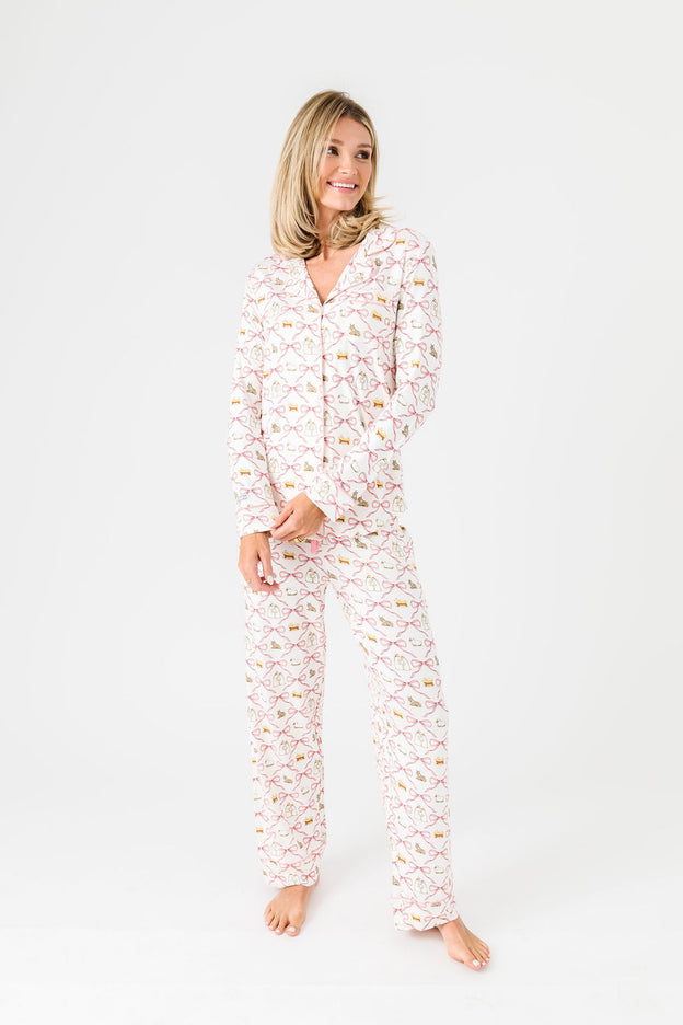 Let Us Adore Him PJ Womens Notch Collar Set Bamboo