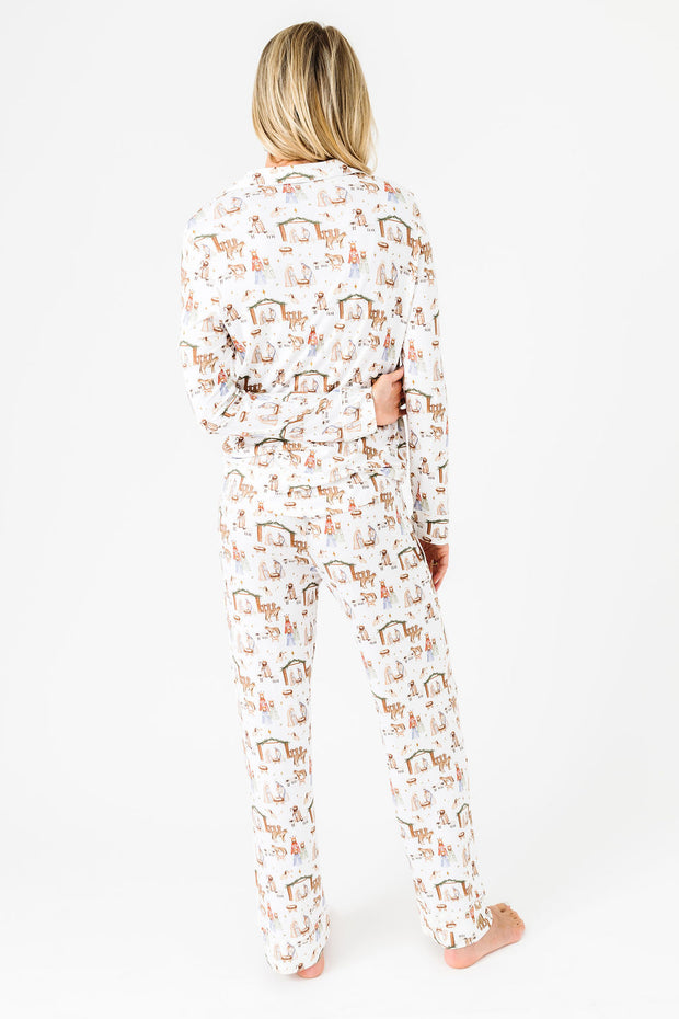 The First Noel Womens Notch Collar PJ Set Bamboo