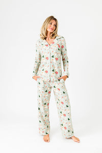 Gingerbread Jesus PJ Womens Notch Collar Set Cotton