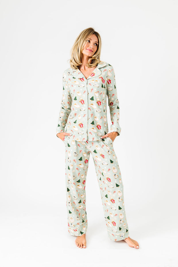 Gingerbread Jesus PJ Womens Notch Collar Set Cotton