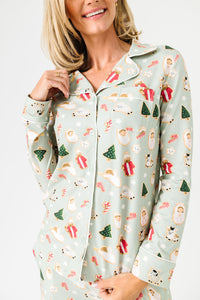 Gingerbread Jesus PJ Womens Notch Collar Set Cotton