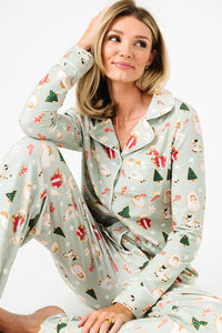 Gingerbread Jesus PJ Womens Notch Collar Set Cotton