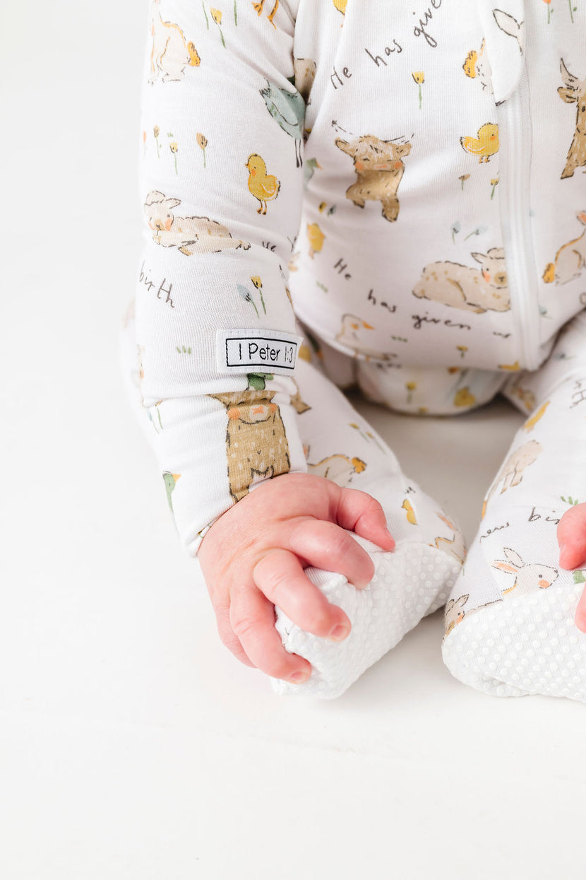 New Birth PJ Footed Onesie Bamboo