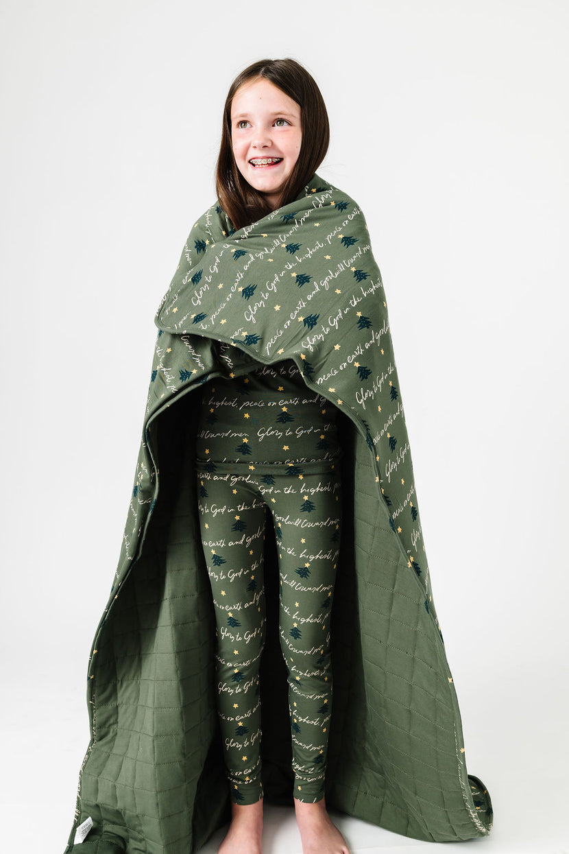 Glory to God Olive Blanket Bamboo