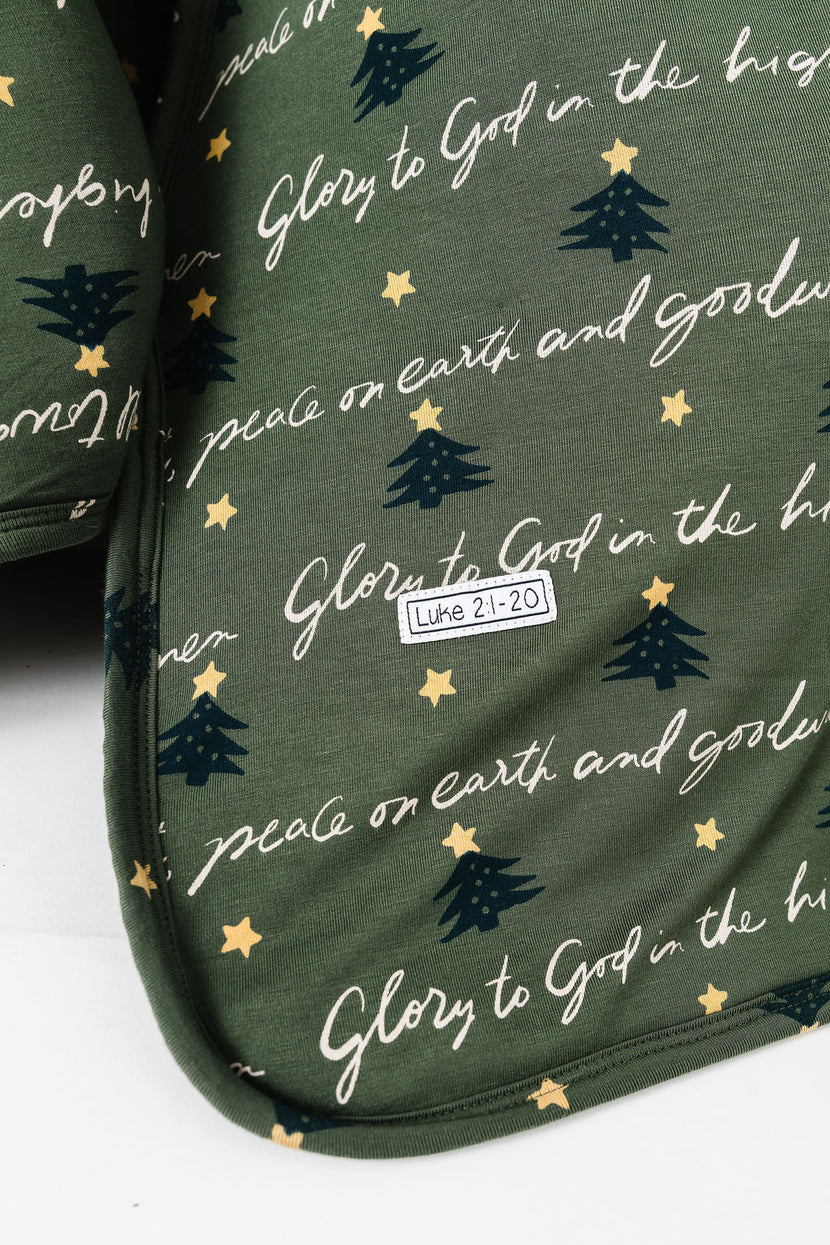 Glory to God Olive Blanket Bamboo