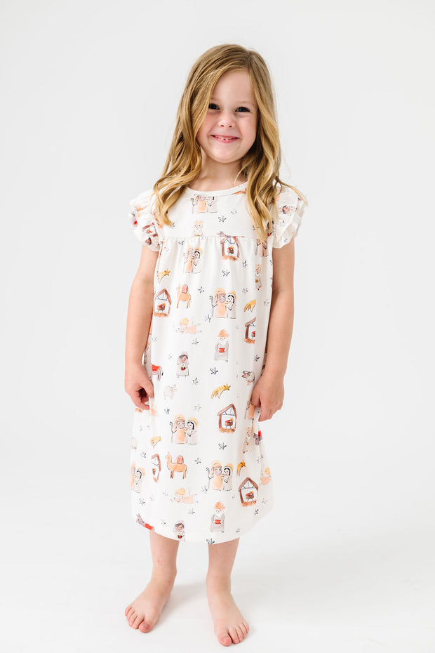 Away in a Manger PJ Girls Nightgown Polyester