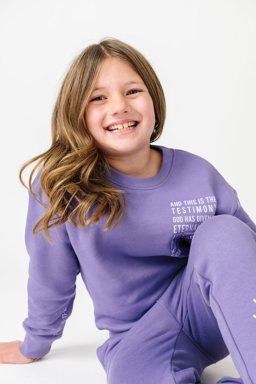 Eternal Life Purple Fleece Crewneck