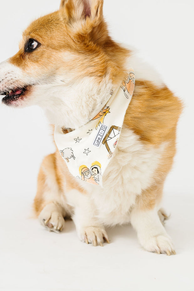 Away in a Manger Pet Bandana Cotton