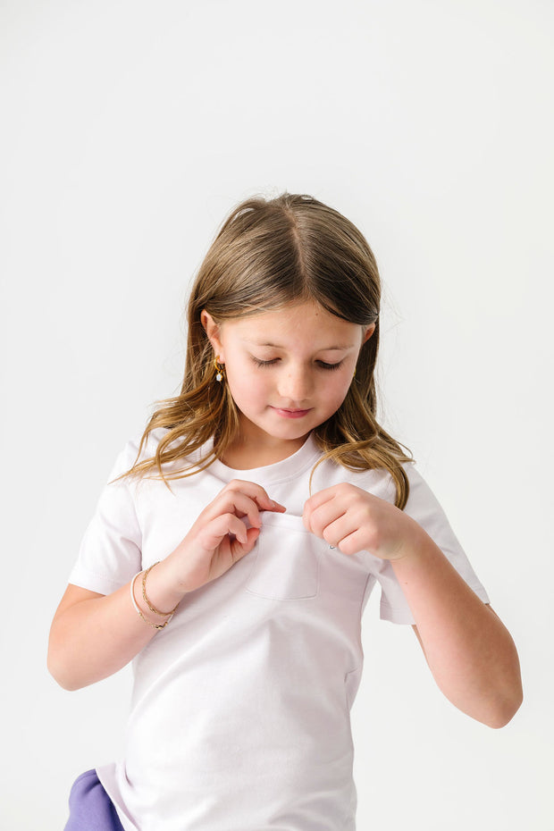 Kids Orchid Prayer Pocket T-Shirt | Short Sleeve