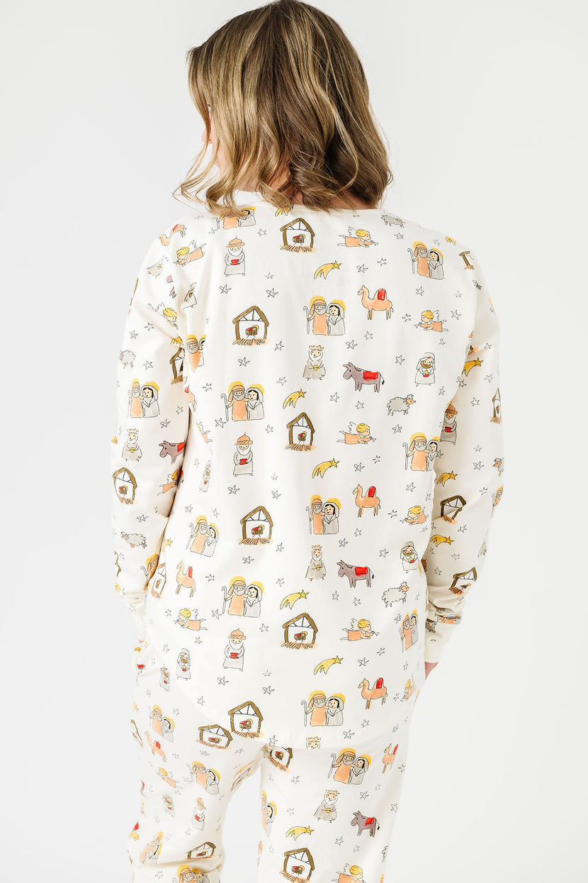 Away in a Manger Womens Jogger PJ Set Cotton