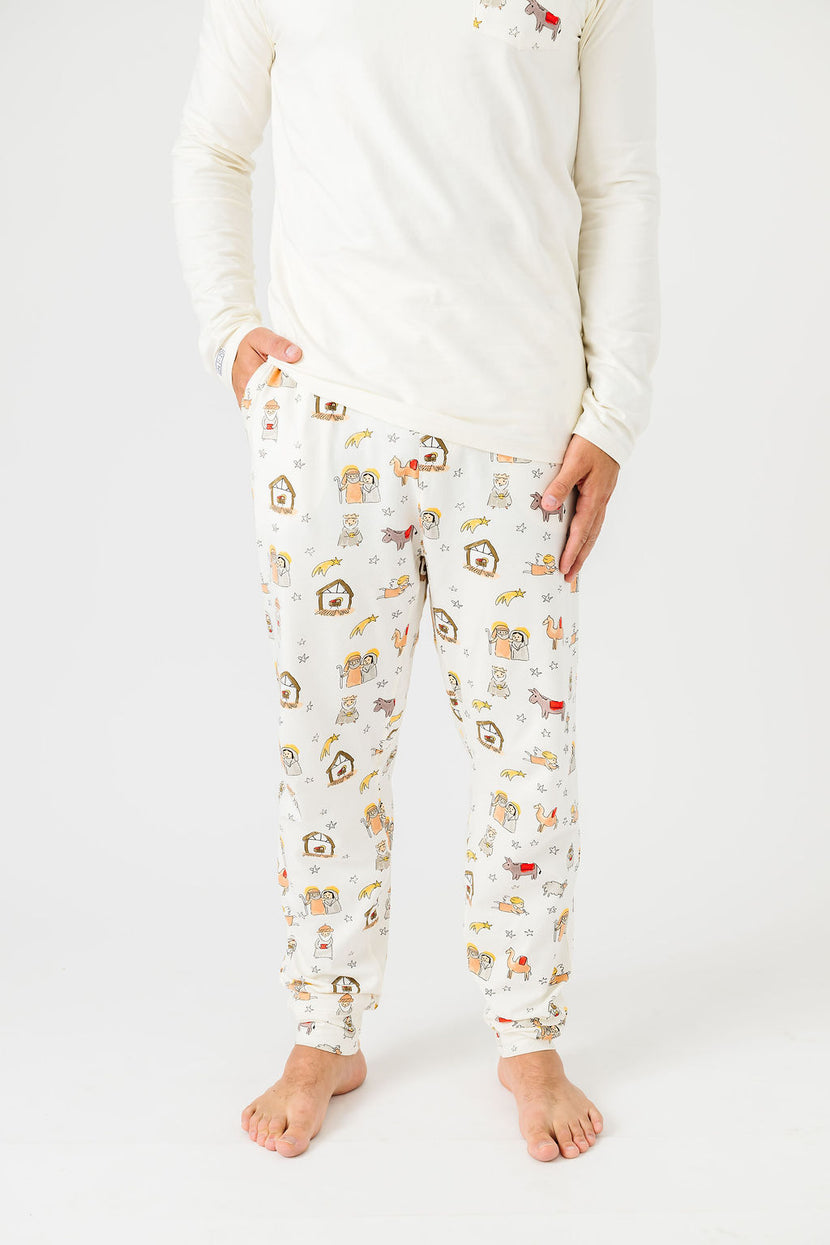Away in a Manger Men's PJ Set Cotton