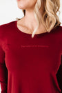 The Lord is My Strength Red PJ Womens Long Sleeve Jogger Set Bamboo