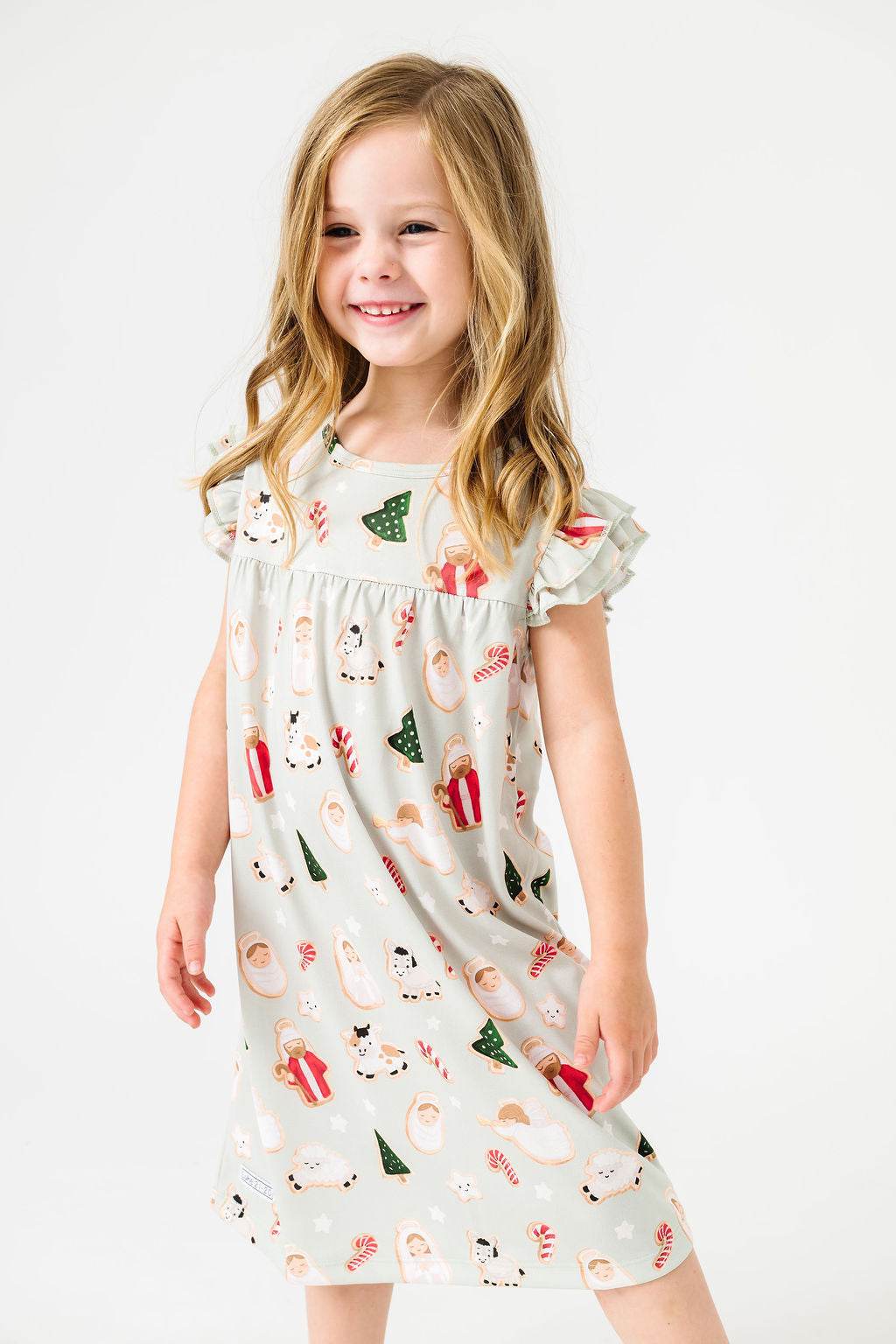 Gingerbread Jesus PJ Girls Nightgown Polyester