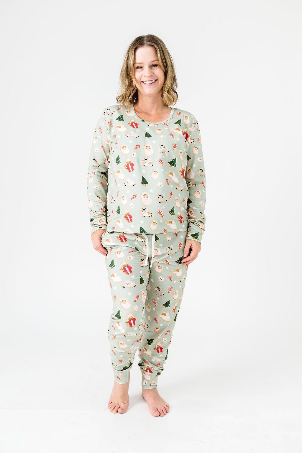 Gingerbread Jesus PJ Womens Long Sleeve Jogger Set Cotton