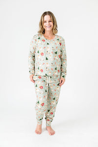 Gingerbread Jesus PJ Womens Long Sleeve Jogger Set Cotton