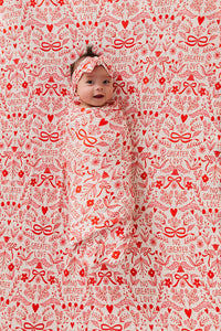 No Greater Love Pink Swaddle Bamboo