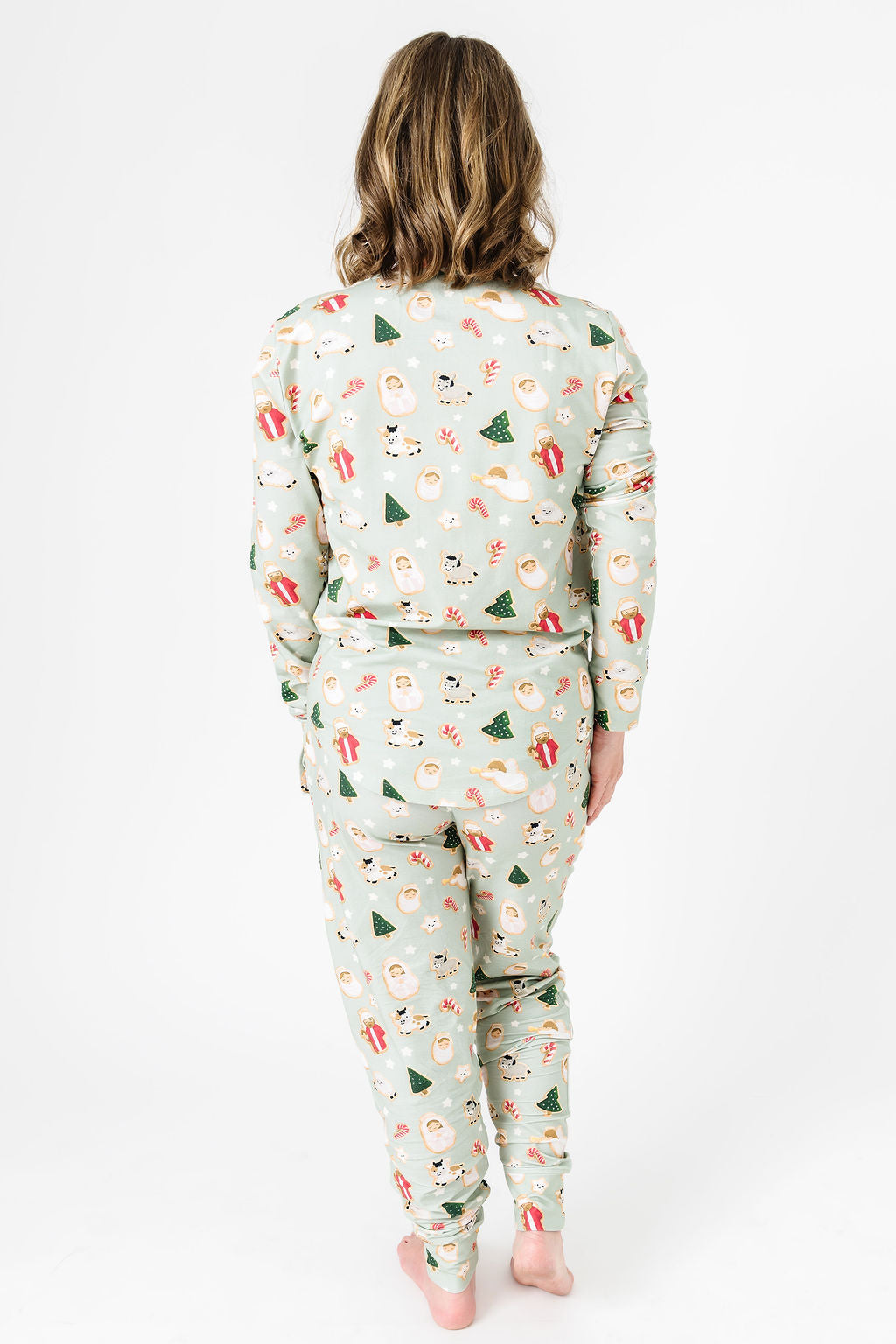 Gingerbread Jesus PJ Womens Long Sleeve Jogger Set Cotton