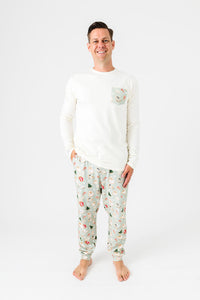 Gingerbread Jesus PJ Mens Long Sleeve Jogger Set Cotton