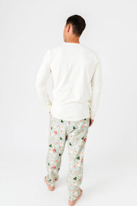 Gingerbread Jesus PJ Mens Long Sleeve Jogger Set Cotton