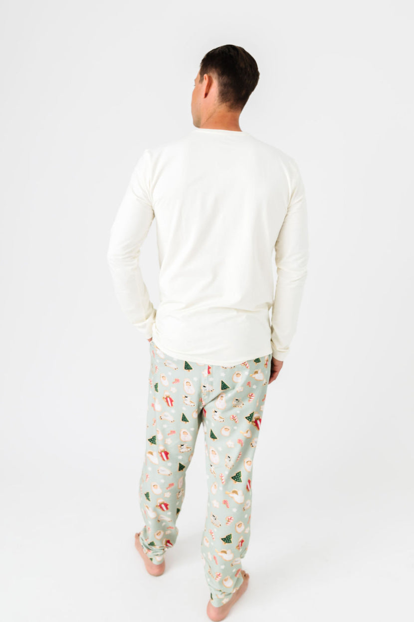 Gingerbread Jesus PJ Mens Long Sleeve Jogger Set Cotton
