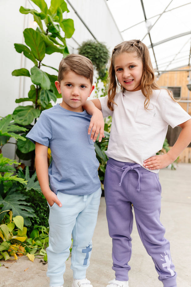Kids Orchid Prayer Pocket T-Shirt | Short Sleeve
