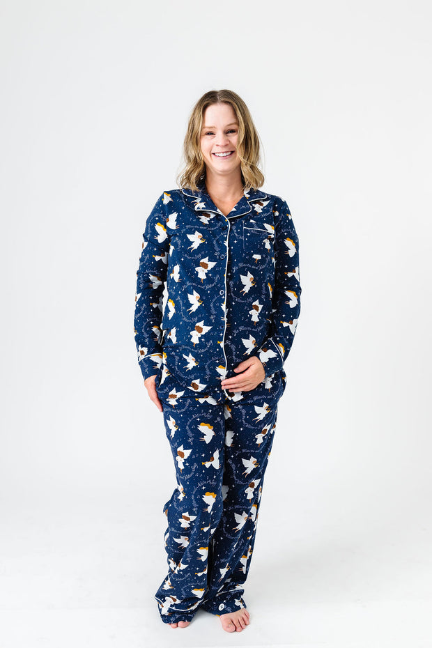 Heaven & Nature Sing PJ Womens Notch Collar Set Cotton