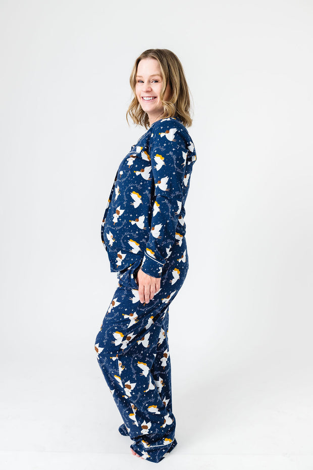 Heaven & Nature Sing PJ Womens Notch Collar Set Cotton