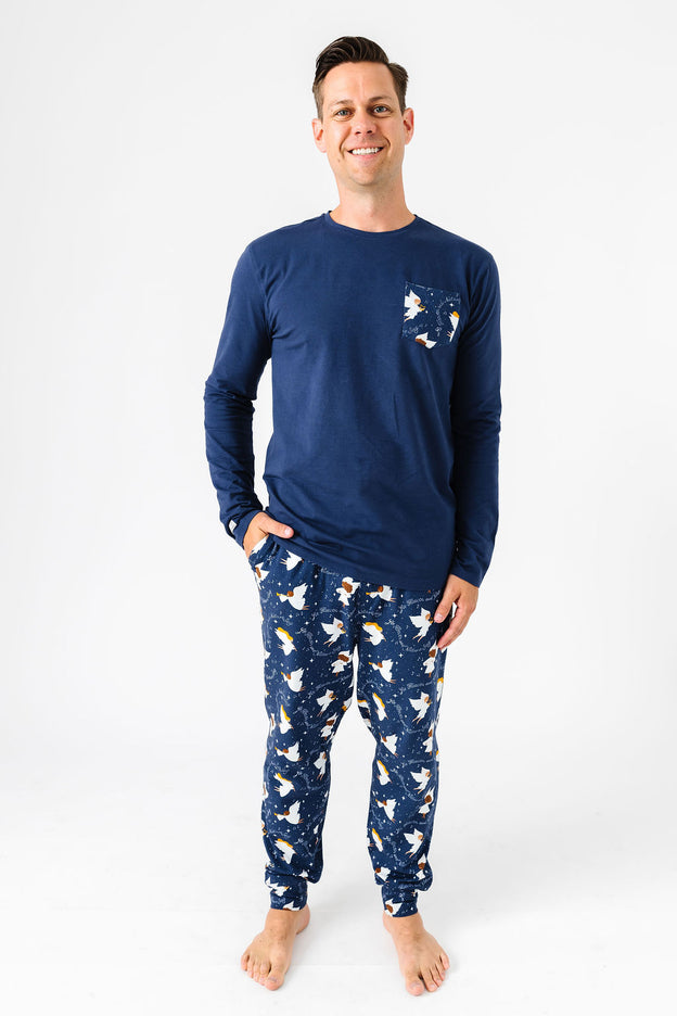 Heaven & Nature Sing PJ Mens Long Sleeve Jogger Set Cotton