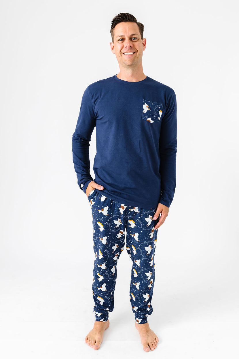 Heaven & Nature Sing PJ Mens Long Sleeve Jogger Set Cotton