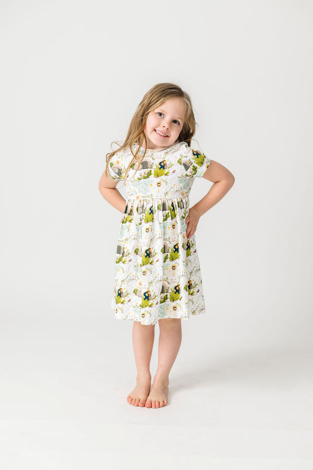 He Is Risen Short Sleeve Twirl Dress Cotton