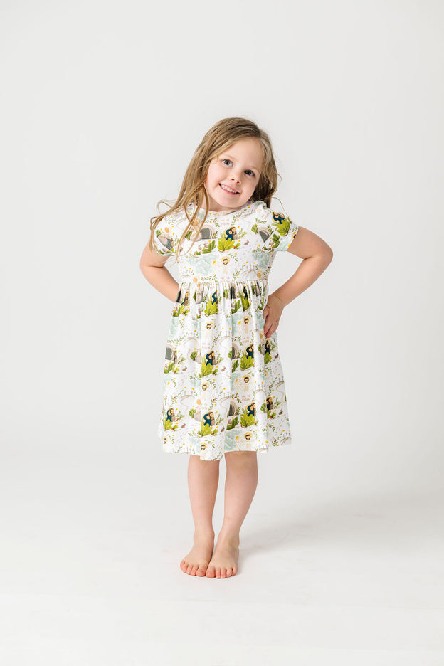 He Is Risen Short Sleeve Twirl Dress Cotton