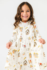 Away in a Manger Twirl Dress Cotton