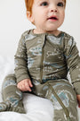 Armor of God Green PJ Footed Onesie Bamboo