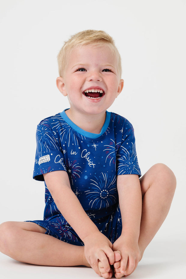 Set Free in Christ PJ Shorts Set Cotton