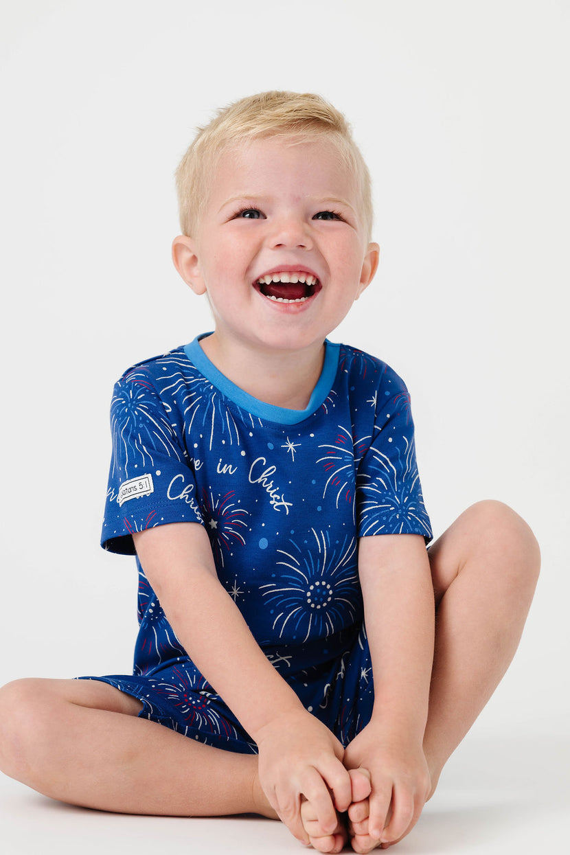 Set Free in Christ PJ Shorts Set Cotton