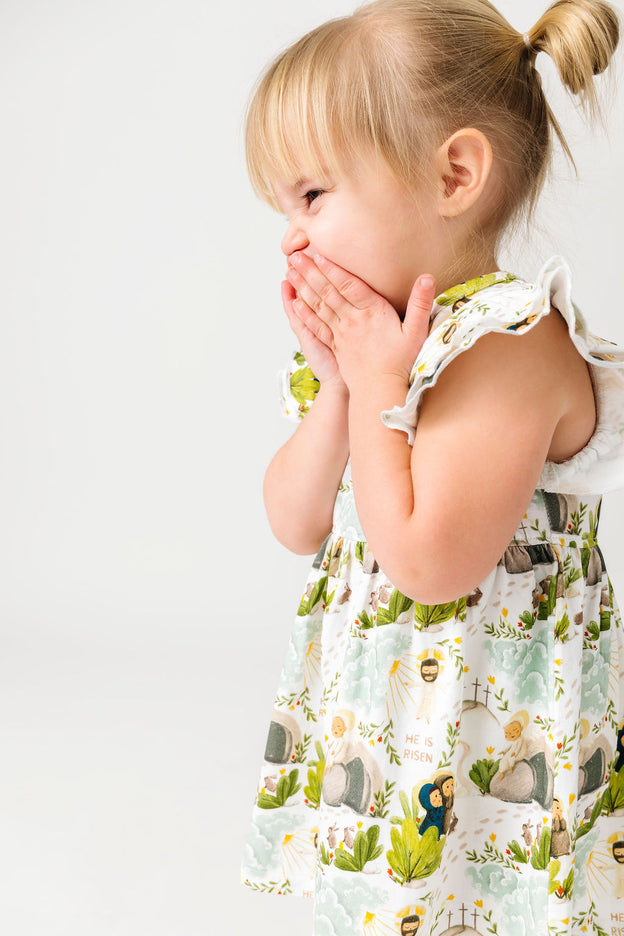 He Is Risen Twirl Dress Bodysuit Cotton | Short Sleeve