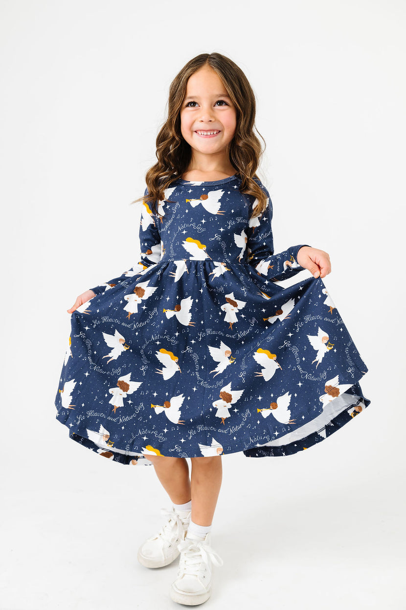 Kids Heaven & Nature Sing Twirl Dress Cotton | Long Sleeve