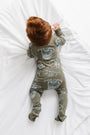 Armor of God Green PJ Footed Onesie Bamboo