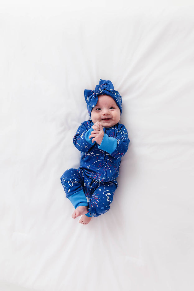 Set Free in Christ PJ Footless Onesie Cotton
