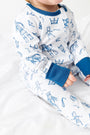 David & Goliath Blue PJ Footed Onesie Cotton