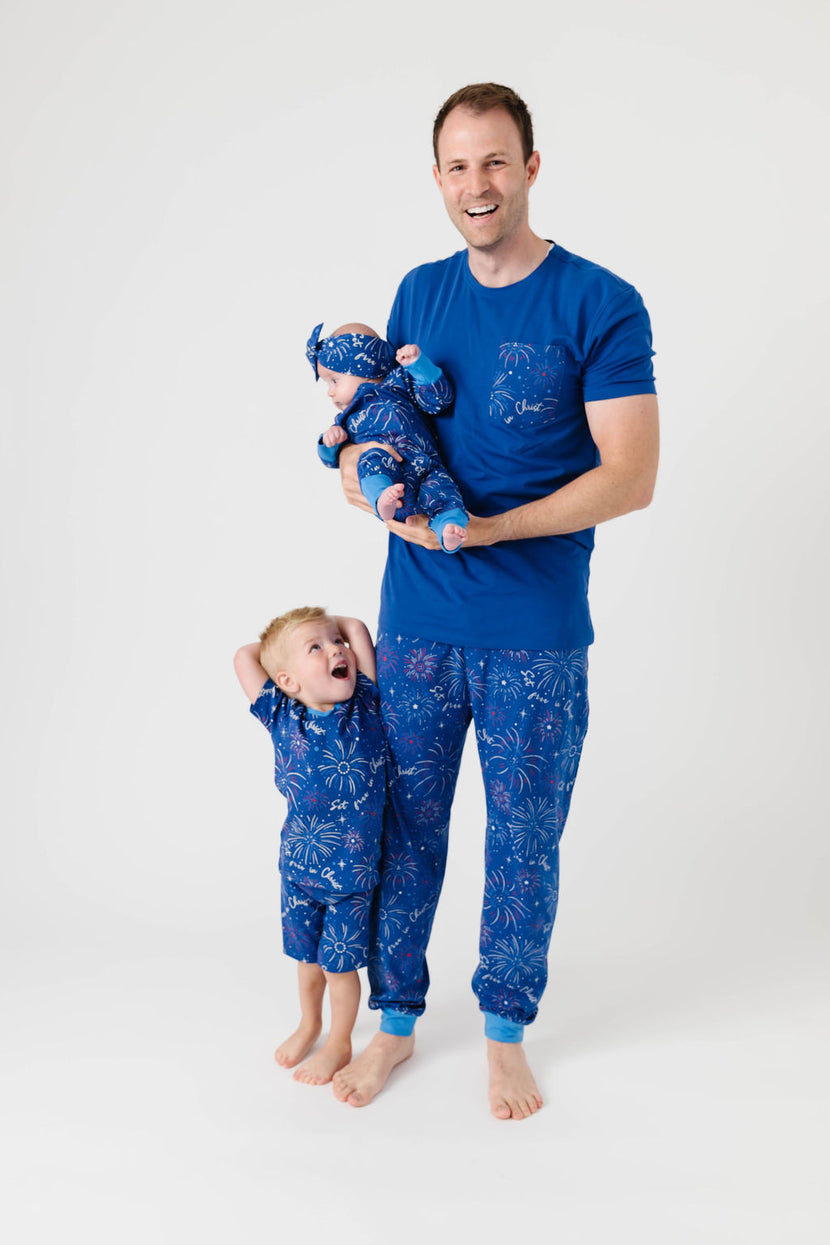 Set Free in Christ Mens PJ Jogger Set Cotton