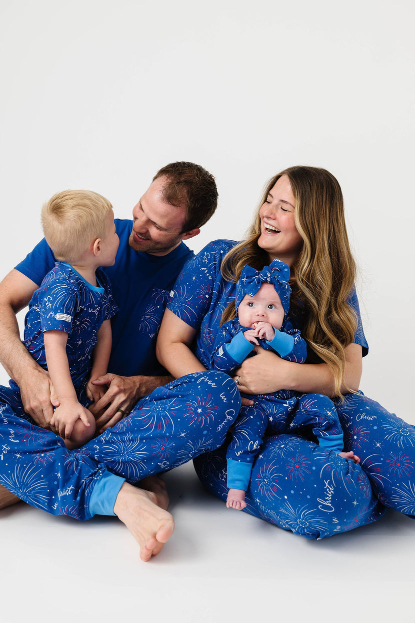 Set Free in Christ PJ Footless Onesie Cotton