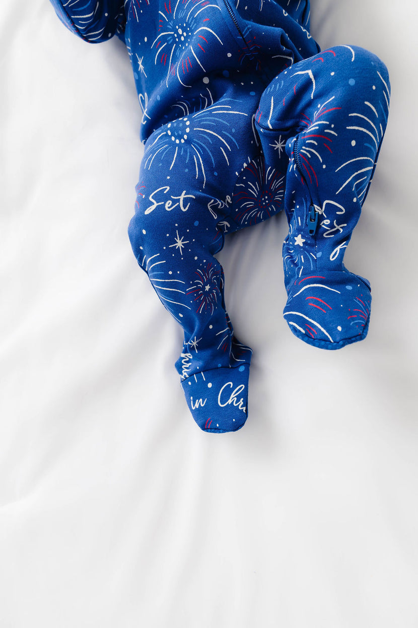 Set Free in Christ PJ Footed Onesie Cotton