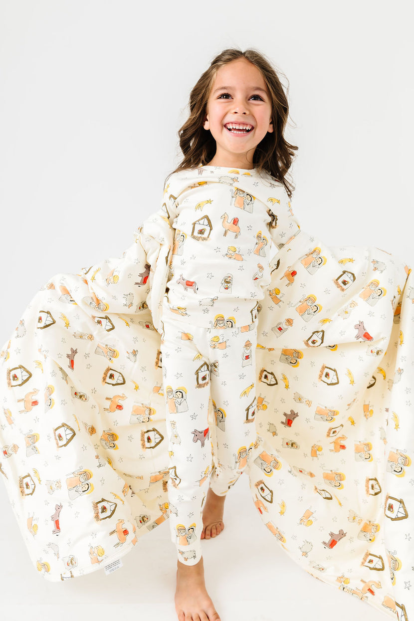 Away in a Manger Blanket Cotton