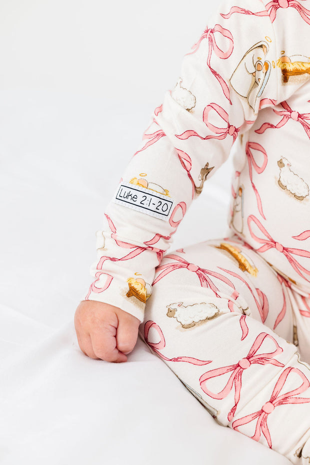 Let Us Adore Him PJ Footless Onesie Bamboo