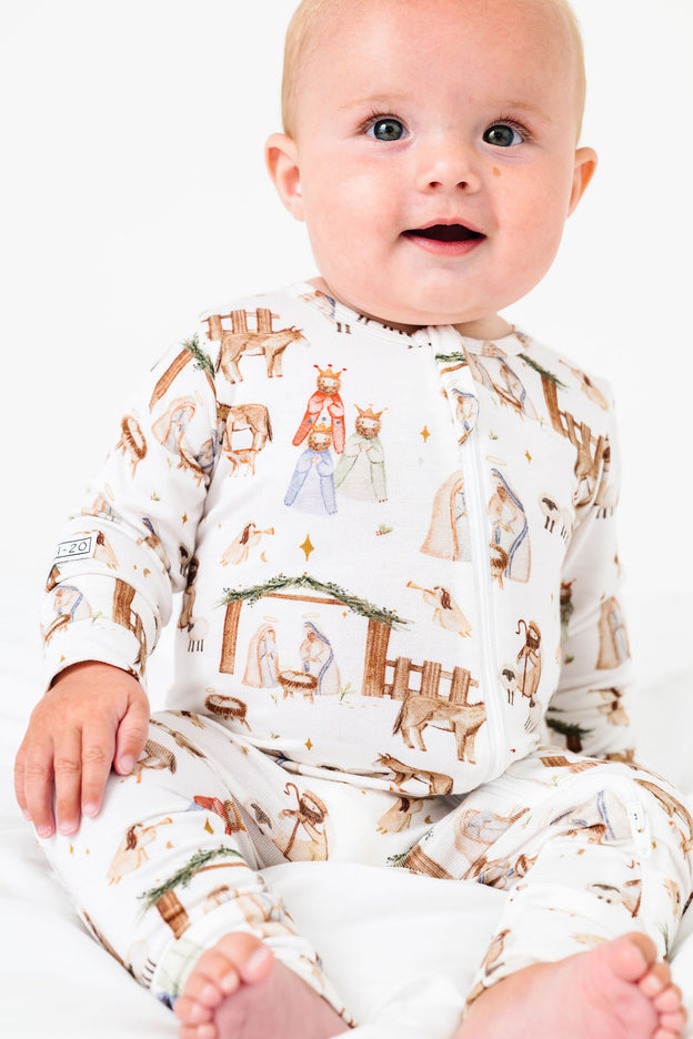 The First Noel PJ Footless Onesie Bamboo