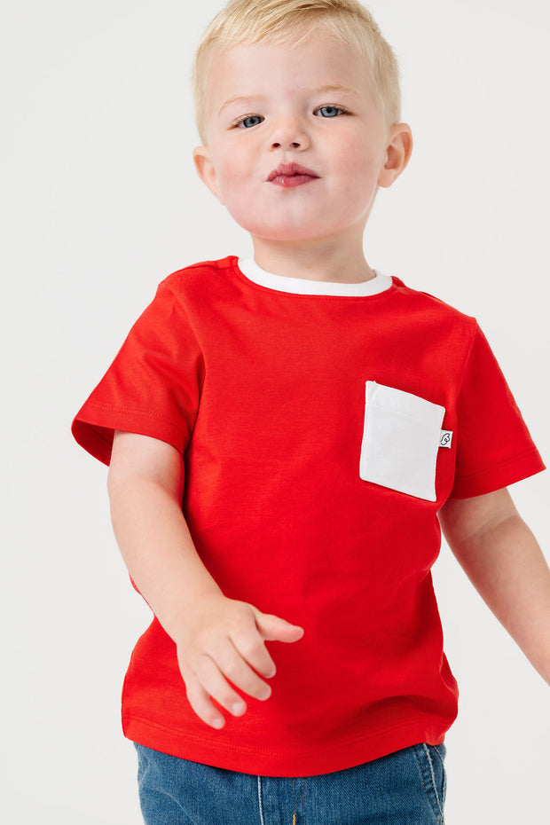 Kids Shine Red Prayer Pocket T-Shirt | Short Sleeve