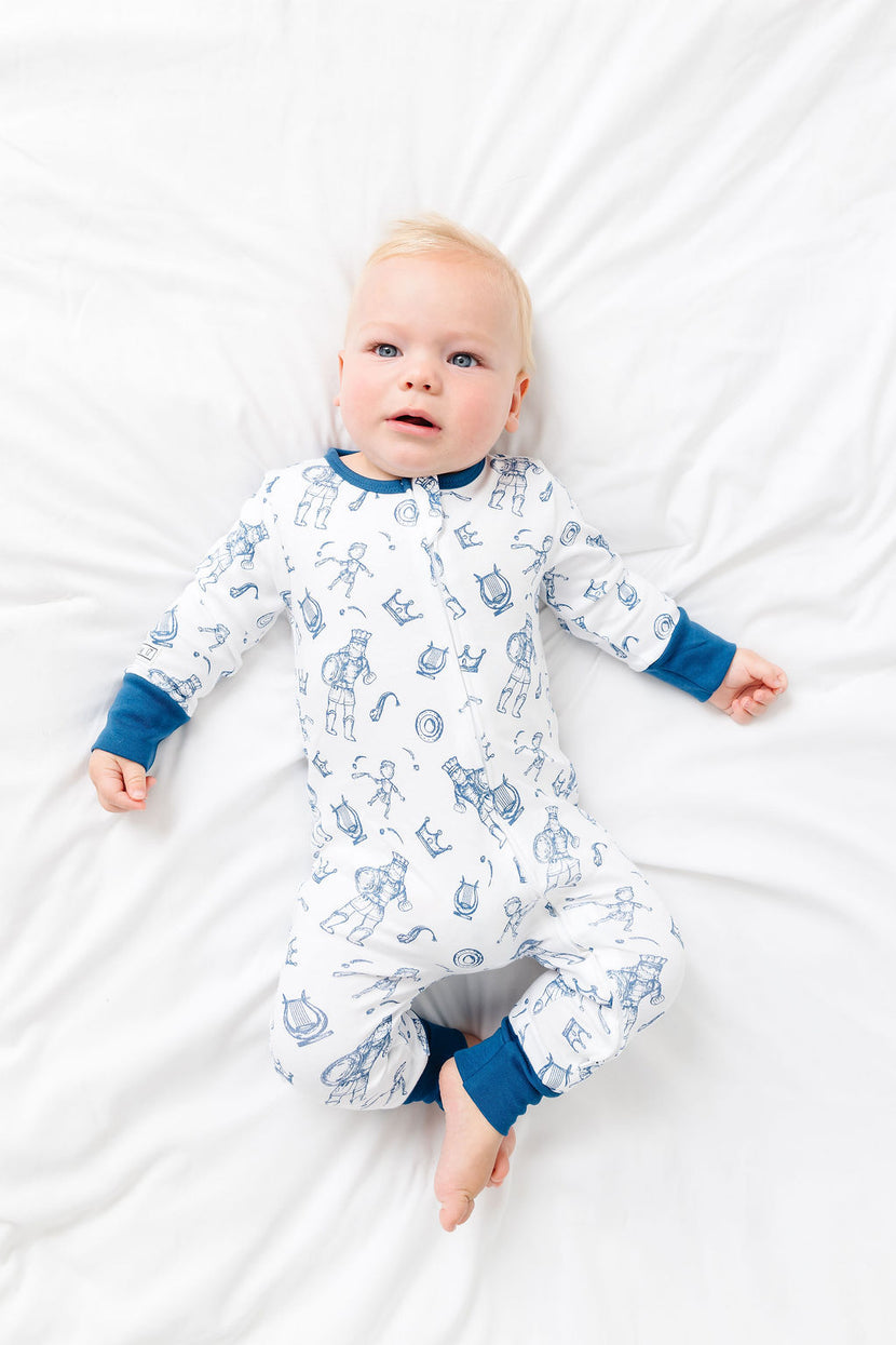 David & Goliath Blue PJ Footless Onesie Cotton
