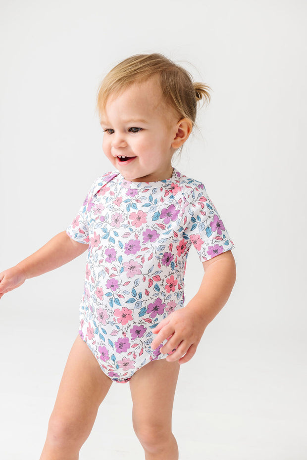 God is Love Short Sleeve Bodysuit Cotton