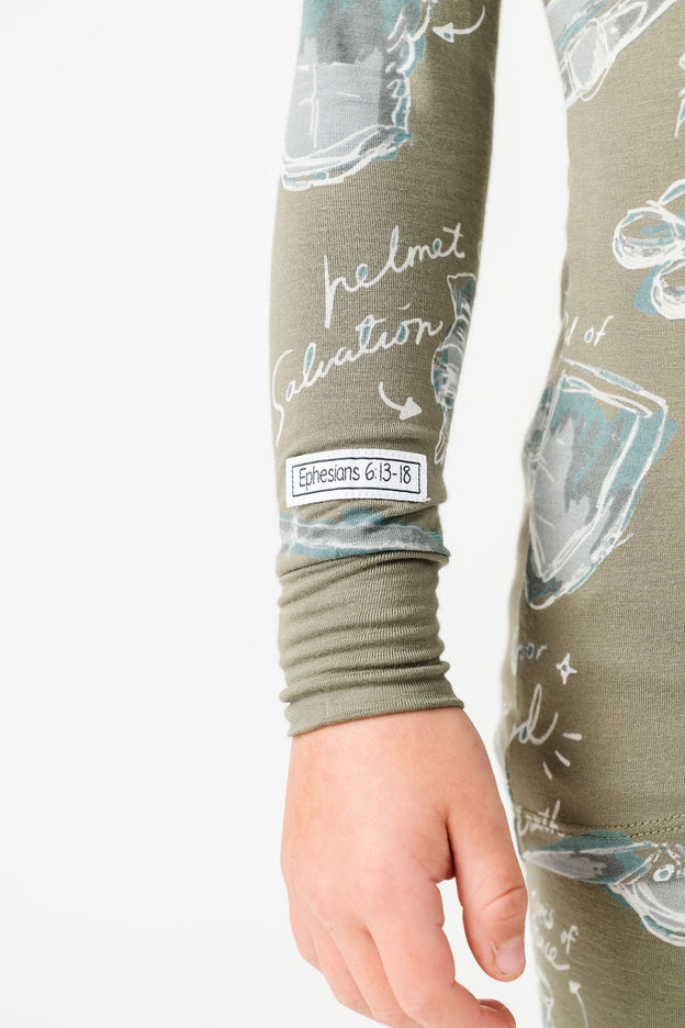 Armor of God Green PJ Long Sleeve Set Bamboo